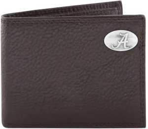 ZEP-PRO NCAA Alabama Crimson Tide Pebble Grain Leather Bifold Concho Wallet