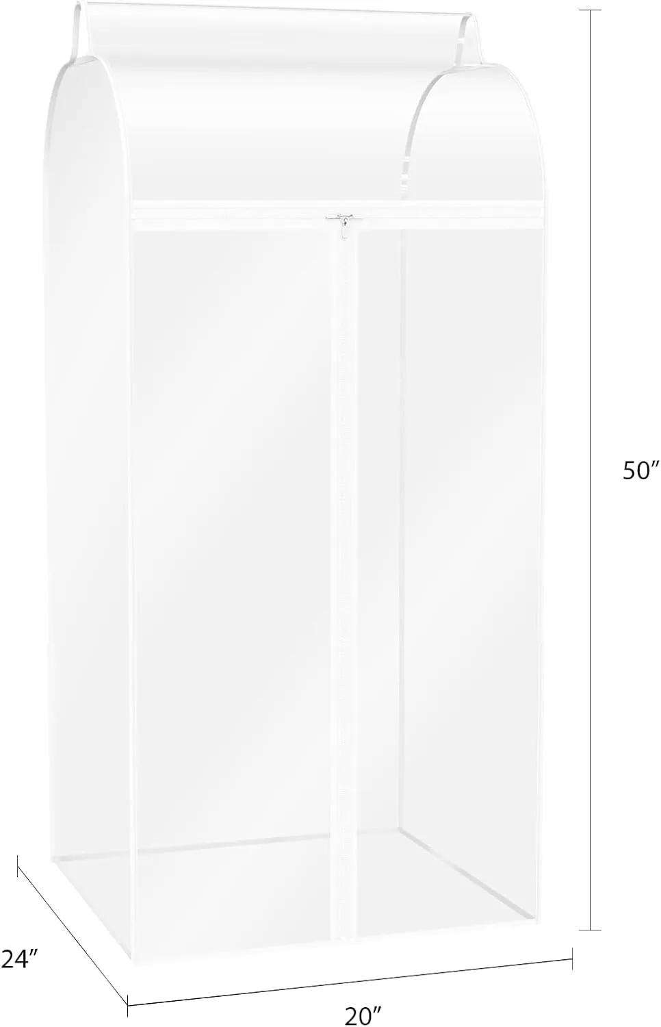 Zilink Hanging Garment Bags for Storage 50 inch (2 Pack) Clear Garment Rack Cover Fur Coat Bags for Closet Storage for Suit Fur Coats Leather Jackets Dress Storage