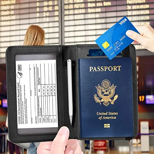 Zoppen Passport and Vaccine Card Holder Combo, Passport Holder