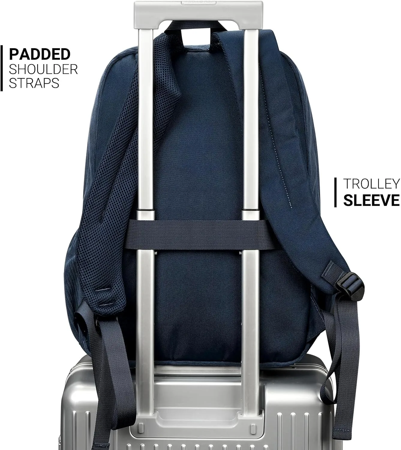 ZORFIN 26L Backpack for School, College, and Travel: Water Resistant Bookbag with 8 Compartments - Midnight Blue Corduroy