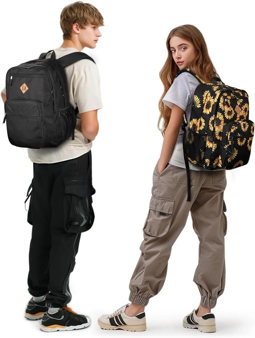 ZORFIN 26L Backpack for School, College, and Travel: Water Resistant Bookbag with 8 Compartments - Snow Leopard
