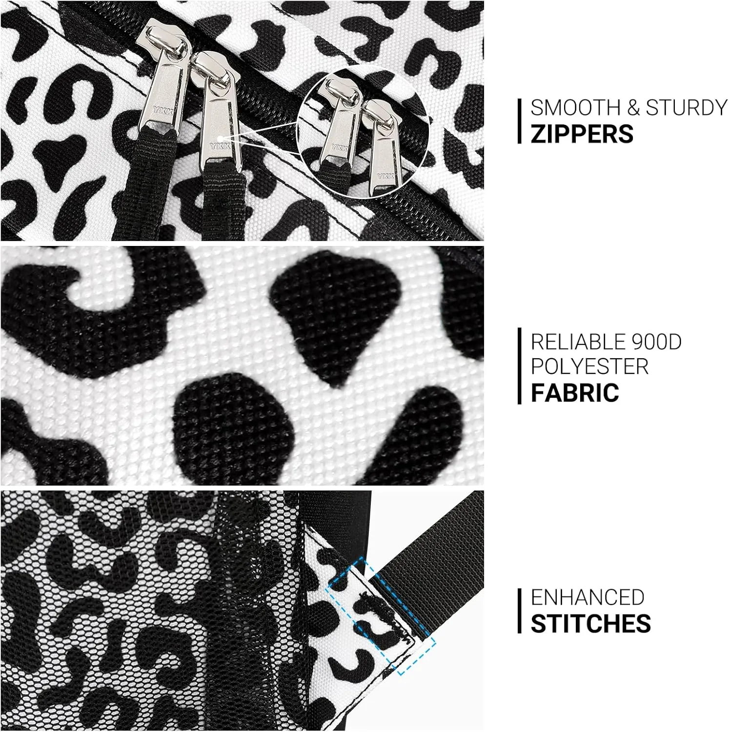 ZORFIN 26L Backpack for School, College, and Travel: Water Resistant Bookbag with 8 Compartments - Snow Leopard