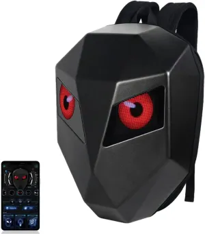 Zunate Small LED Motorcycle Backpack Cool Design - 3D Hard Shell Motorbike Backpack with Programmable Full Color Screen, Riding Helmet Bag for Outdoor